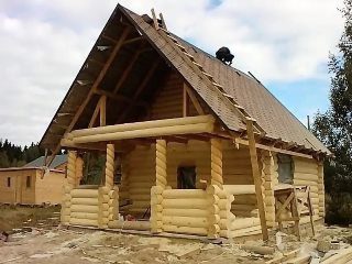 Фото процесса строительства бани с верандой в Краснодаре