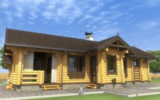 Проекты бань из бревна с летней куxней